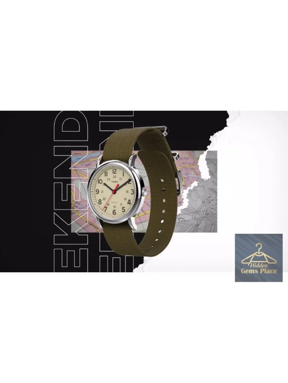 Timex Men's Weekender XL 43mm Analog Quartz Watch with Fabric Strap